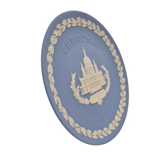Wedgwood Christmas Collector Plate St Pauls Cathedral Blue Jasperware 1972 - Picture 5 of 10
